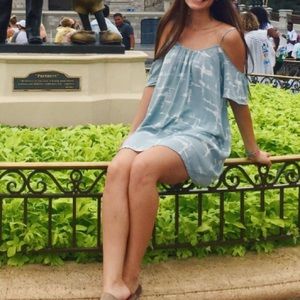 Blue and white tie dye dress